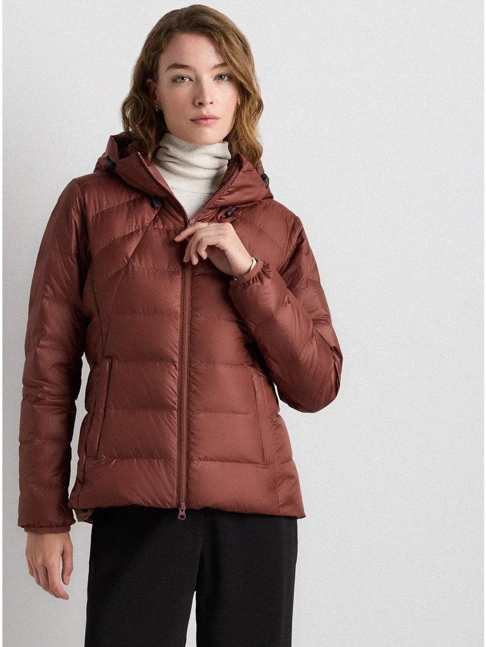 QUINCE women’s Lightweight Down Packable Puffer Hooded Jacket
